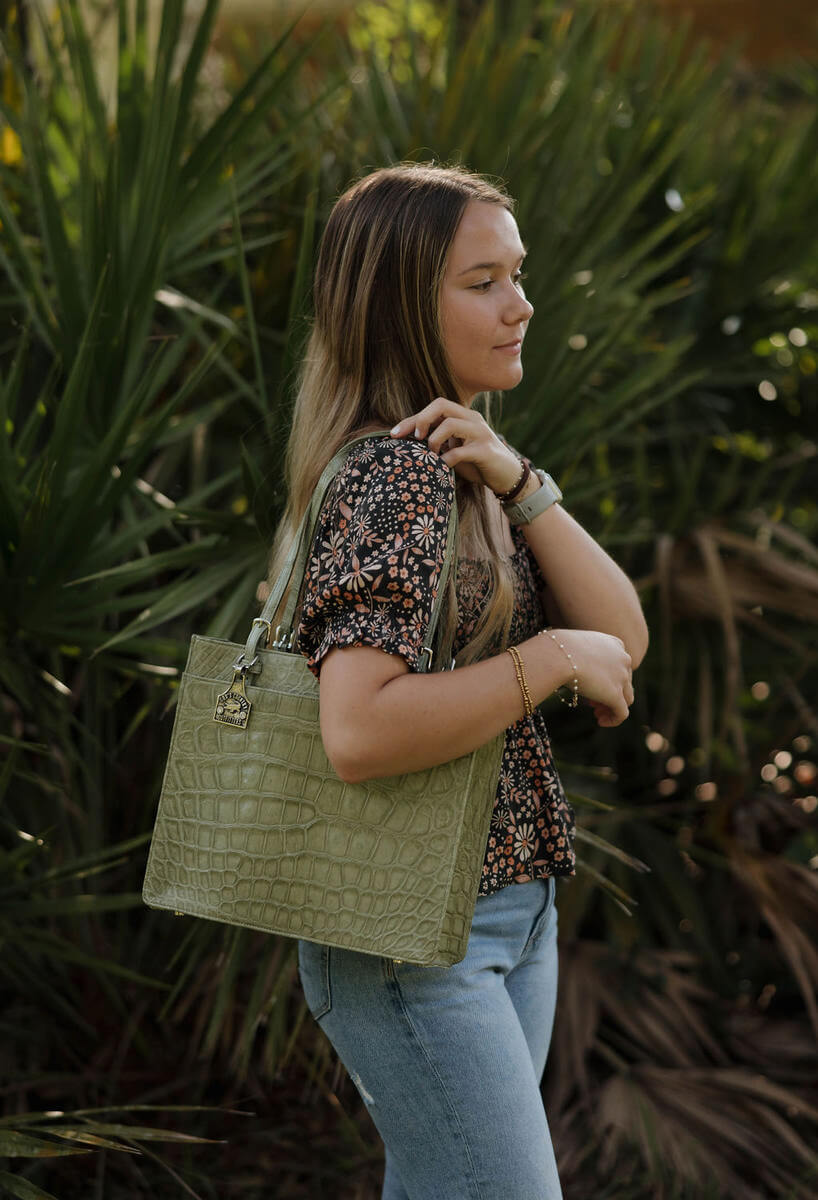 Sage Green Square Tote 2