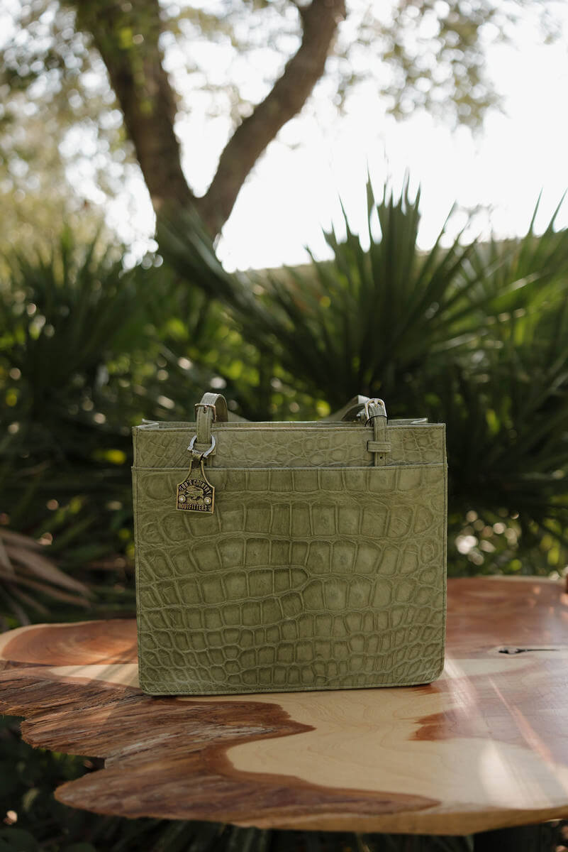 Sage Green Square Tote 6